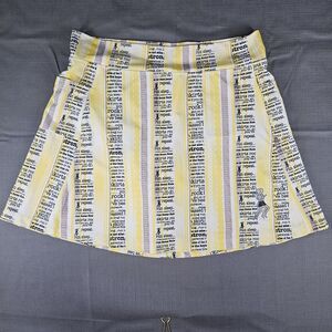 Running Skirts womens yellow with writing highlights side pockets, size 26